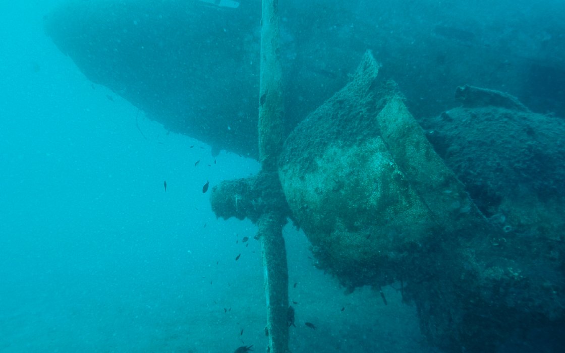 Das Wrack der Dakota Flugzeugwrack vor Kas